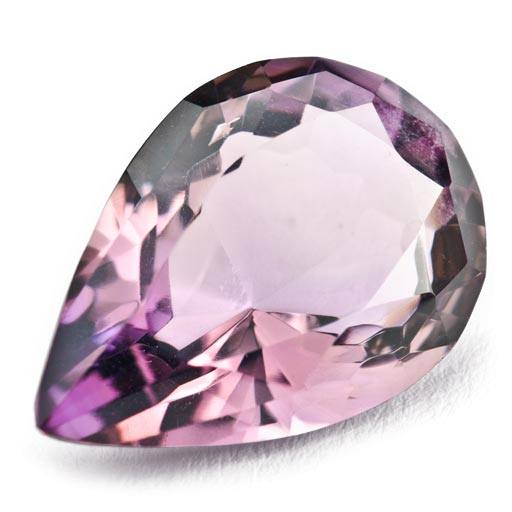 Gemologist's gemstone reference; a pear amethyst certified in the Philippines