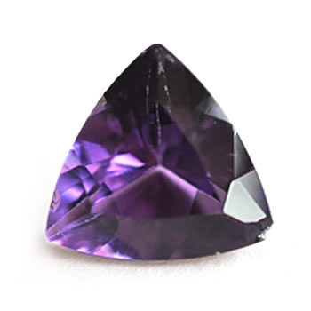 triangular-shaped amethyst gemstone