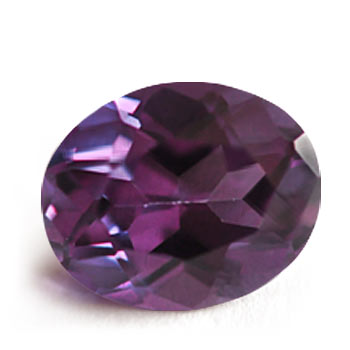 a very good quality oval-cut amethyst gemstone