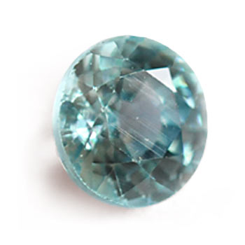 round cut faceted aquamarine gem