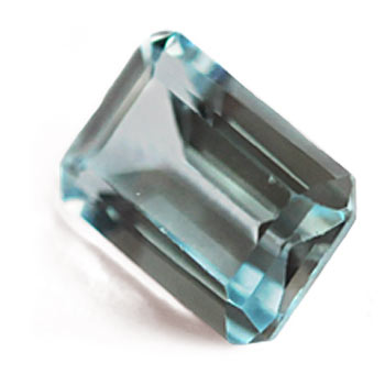 rectangular step-cut aquamarine gemstone with beveled corners