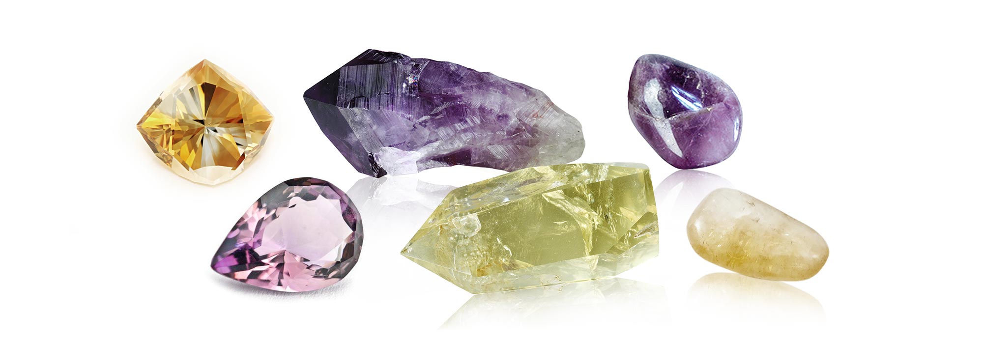 citrine and amethyst shards