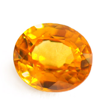 Oval shaped citrine gemstone of high color and clarity quality