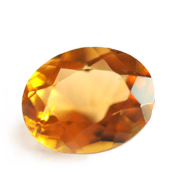 Oval cut citrine gem of very good color and clarity