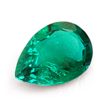 pear-cut or teardrop cut emerald beryl gem