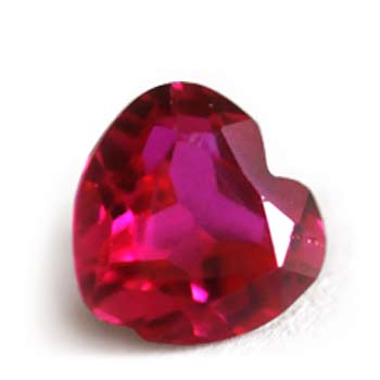 heart-shaped faceted ruby corundum gem