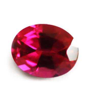 faceted ruby gemstone showing bright red hues