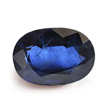 a dark-toned blue sapphire corundum gemstone