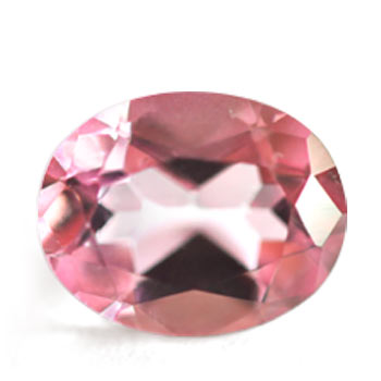 a pink oval-cut tourmaline gemstone