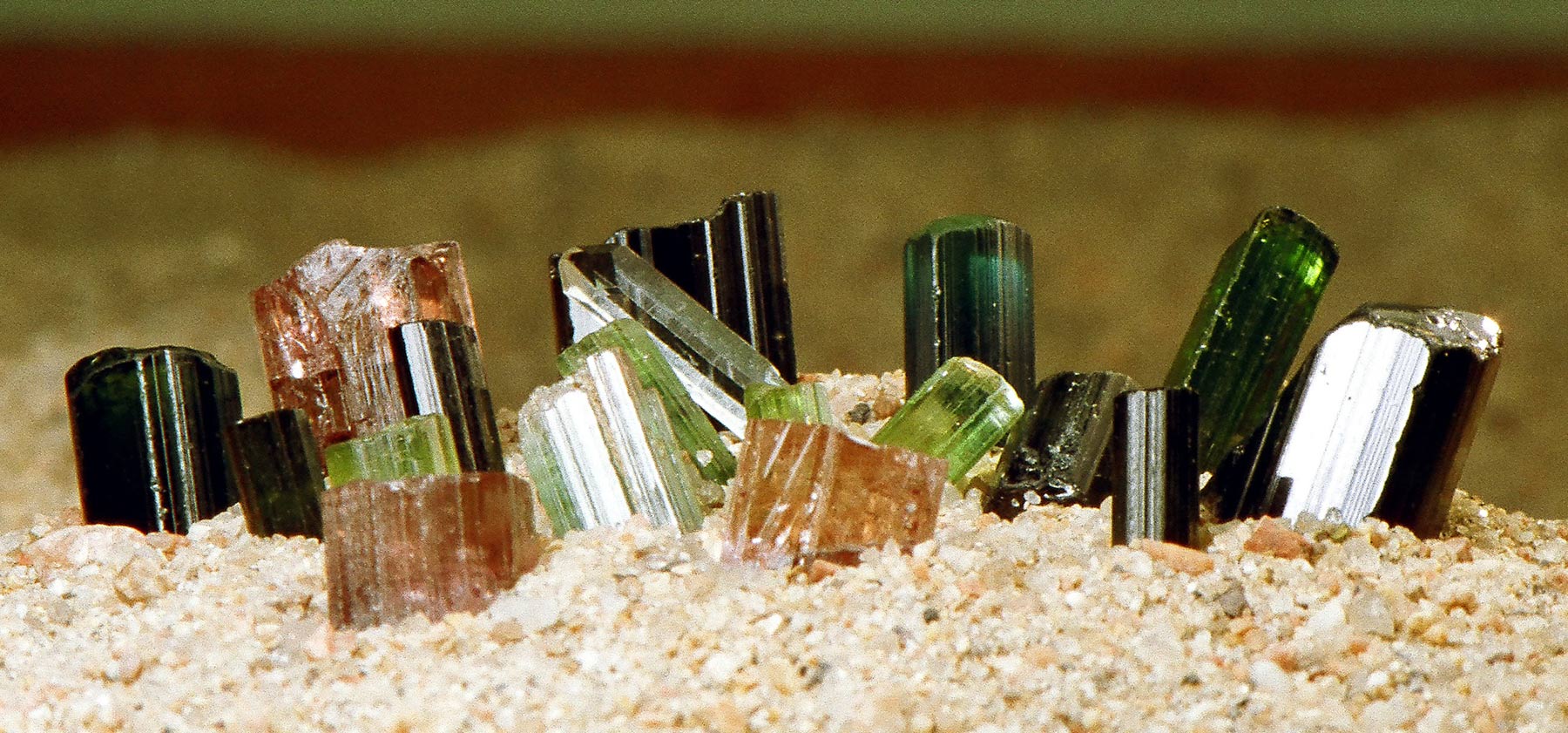 Rough crystals of tourmaline